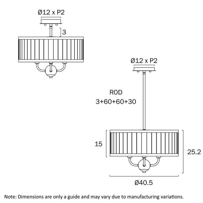 NOREL: 6 Light Drum Pendant Light (Available in Black, Nickel & Antique Gold, 4 & 6 Light)