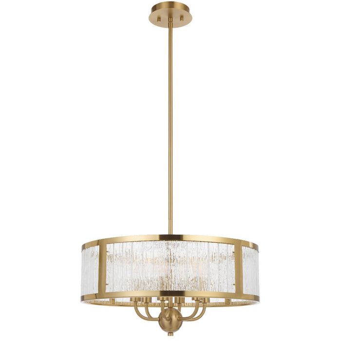 NOREL: 6 Light Drum Pendant Light (Available in Black, Nickel & Antique Gold, 4 & 6 Light)