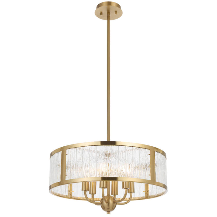 NOREL: 6 Light Drum Pendant Light (Available in Black, Nickel & Antique Gold, 4 & 6 Light)