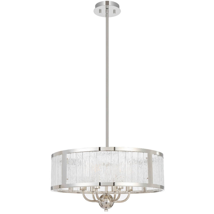 NOREL: 6 Light Drum Pendant Light (Available in Black, Nickel & Antique Gold, 4 & 6 Light)