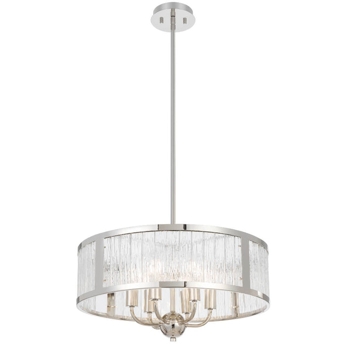 NOREL: 6 Light Drum Pendant Light (Available in Black, Nickel & Antique Gold, 4 & 6 Light)