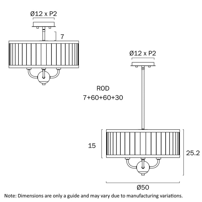 NOREL: 6 Light Drum Pendant Light (Available in Black, Nickel & Antique Gold, 4 & 6 Light)
