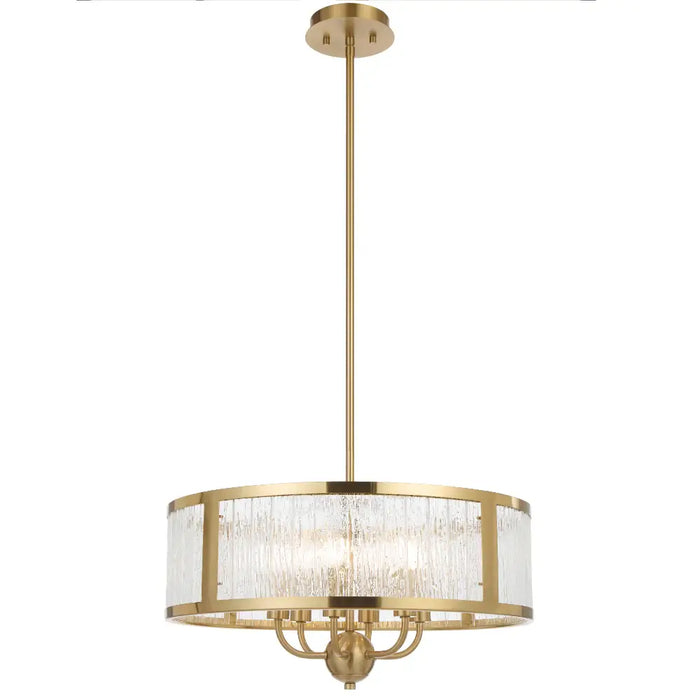 NOREL: 6 Light Drum Pendant Light (Available in Black, Nickel & Antique Gold, 4 & 6 Light)