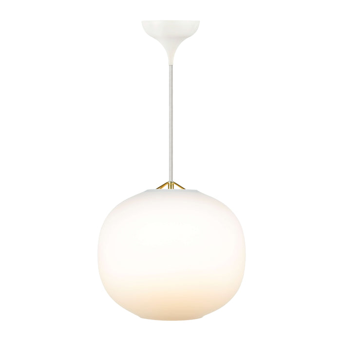 NAVONE  Brass Pendant Light with Opal White Glass Shade (avail in 20cm & 30cm)