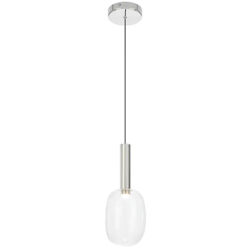 Telbix OBRIS: Polished Chrome Contemporary Style 1 Light Glass Pendant Light