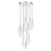 Telbix OBRIS: Polished Chrome Contemporary Style 15 Light Glass Pendant Light