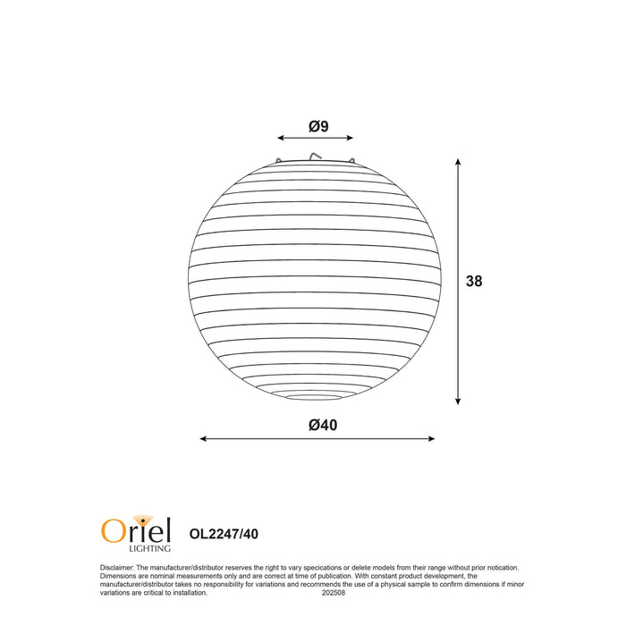 KANTO: White Round Linen Shade Only (Available in 40cm & 60cm)