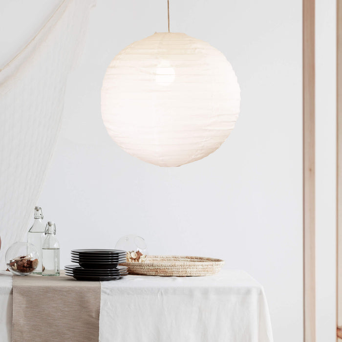 KANTO: White Round Linen Shade Only (Available in 40cm & 60cm)