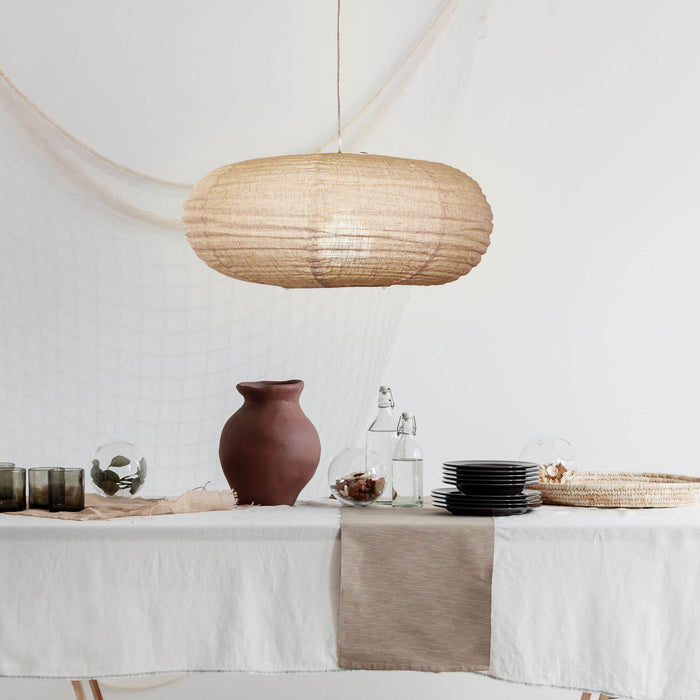 KANTO: Oval Linen Shade Only (Available in Flax & White)