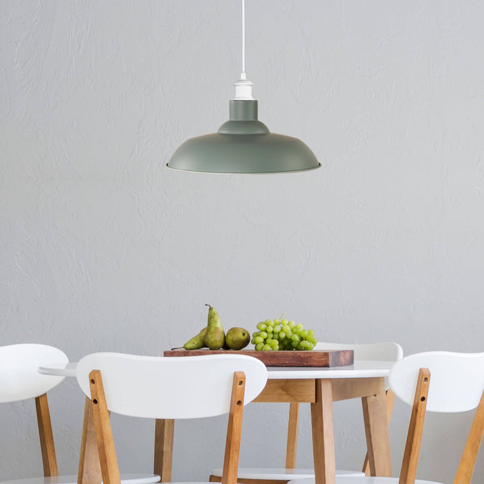 SLATER:  Sage Green 38cm Industrial Vintage Shade