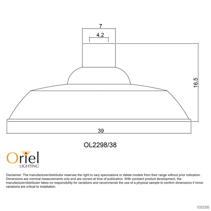 SLATER: Oil Rubbed Bronze 38cm Industrial Vintage Shade