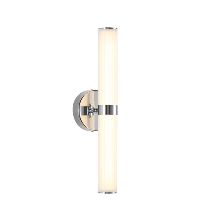 SASSY: TriColour LED Wall Light with Ribbed Acrylic Diffuser (Available in Chrome & Satin Brass)