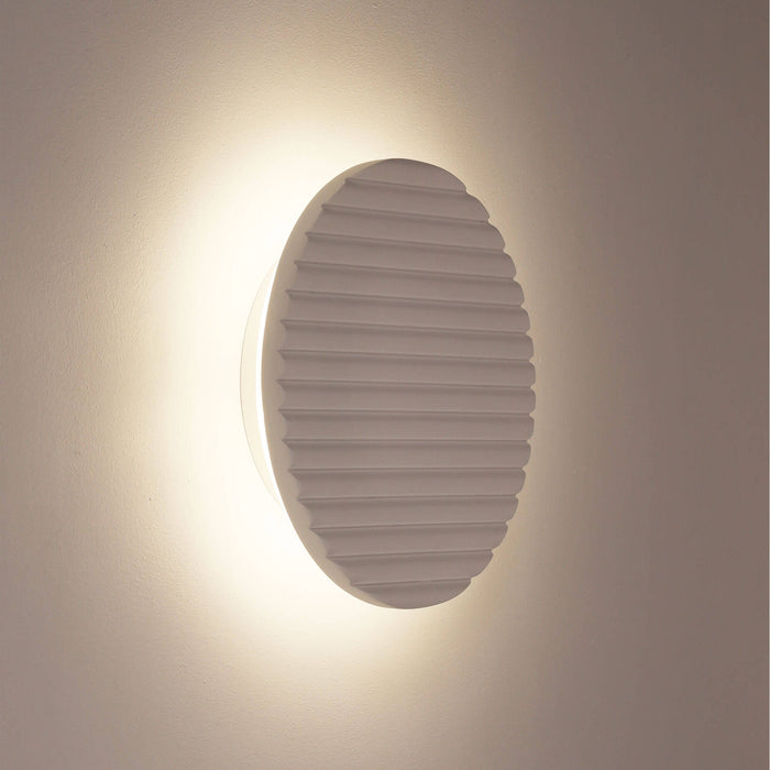 DOT: Tri-Colour LED Wall Light (Available in Black, White, Grey Marble, Green Marble, Scalloped Wood, Scalloped Plaster, Travertine and Natural Wood)