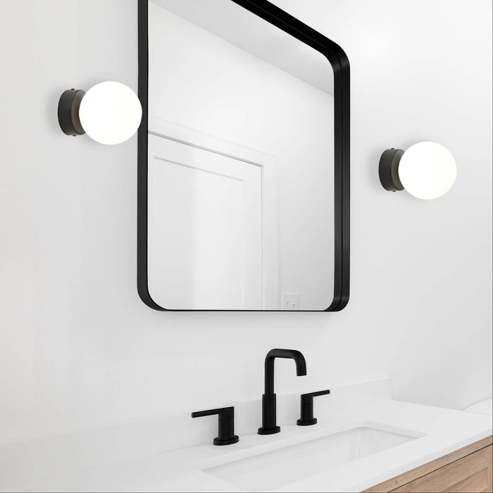 GLOBO: Vanity Light with Round Opal Matt Glass Diffusers (Available in Black, White & Satin Brass)