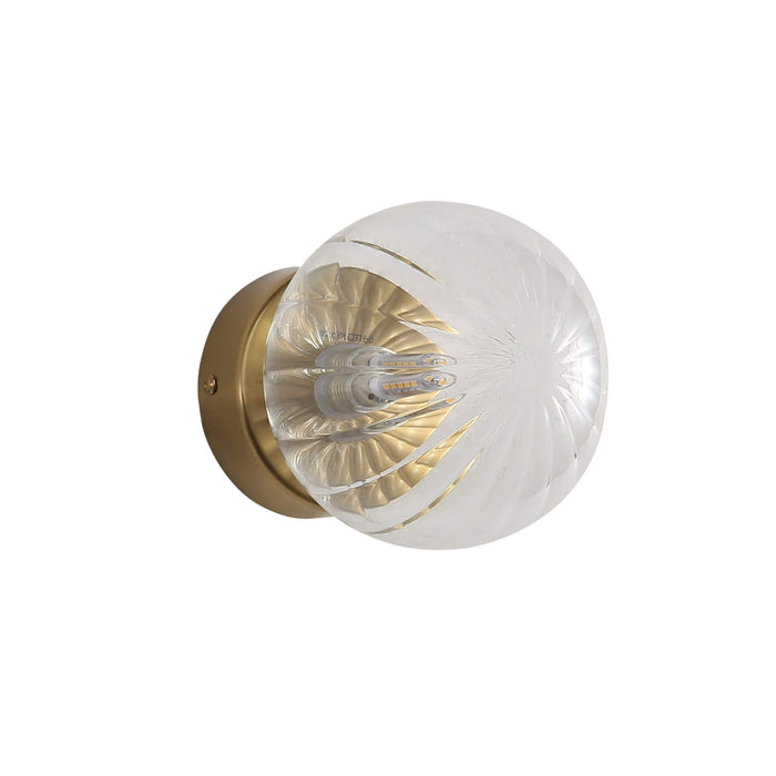 JUNI: G9 IP44 Ribbed Optic Glass Wall Light (Available in Pink, Amber, Blue, Clear & Green)