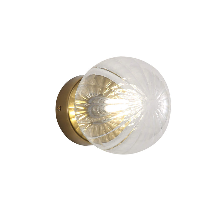 JUNI: G9 IP44 Ribbed Optic Glass Wall Light (Available in Pink, Amber, Blue, Clear & Green)
