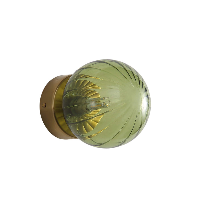 JUNI: G9 IP44 Ribbed Optic Glass Wall Light (Available in Pink, Amber, Blue, Clear & Green)
