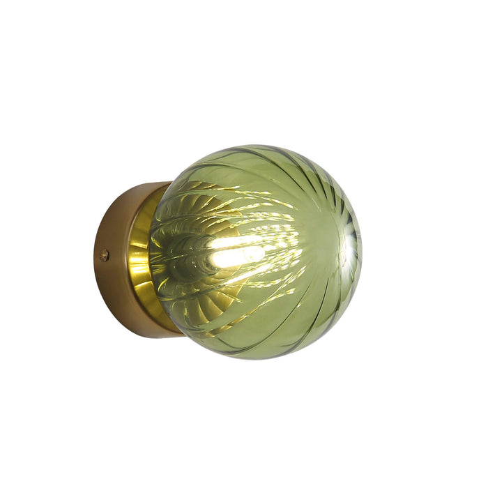 JUNI: G9 IP44 Ribbed Optic Glass Wall Light (Available in Pink, Amber, Blue, Clear & Green)