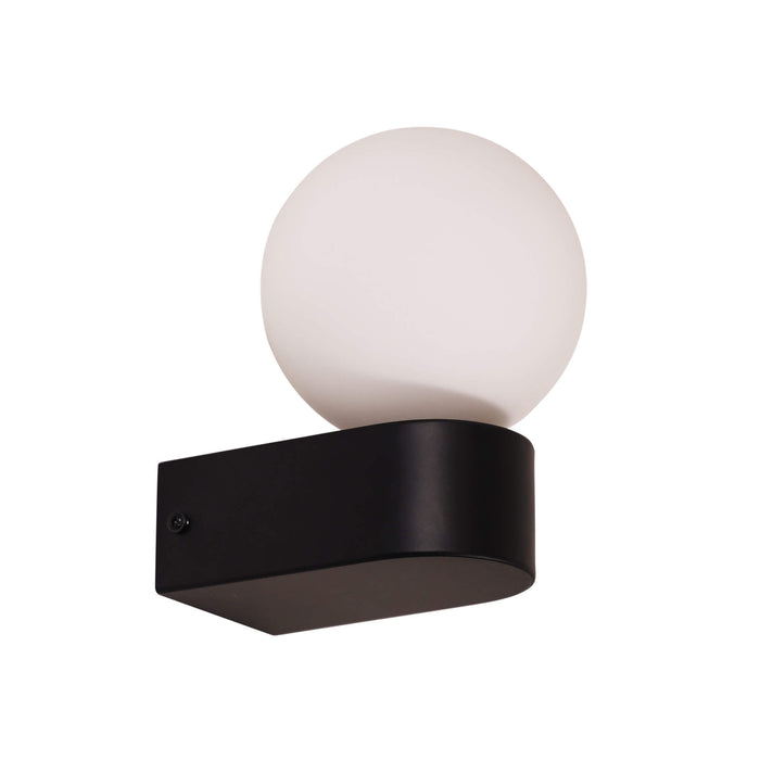 MINNE: IP44 G9 Wall Light with Round Opal Glass Diffuser (Available in Black, White, Chrome & Satin Brass)