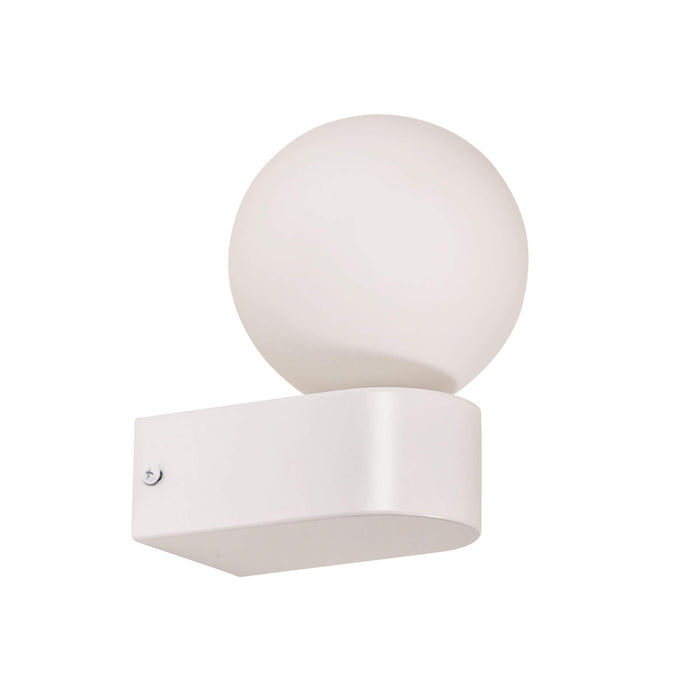 MINNE: IP44 G9 Wall Light with Round Opal Glass Diffuser (Available in Black, White, Chrome & Satin Brass)