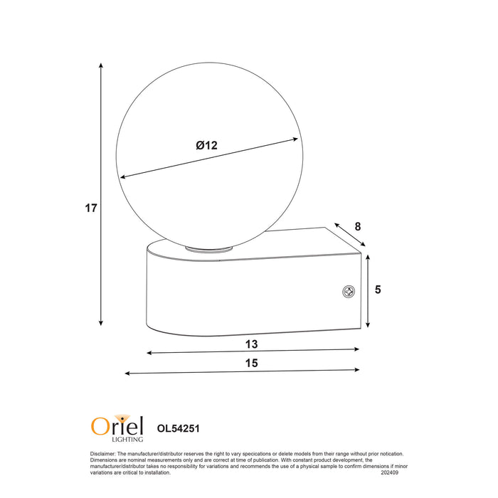 MINNE: IP44 G9 Wall Light with Round Opal Glass Diffuser (Available in Black, White, Chrome & Satin Brass)