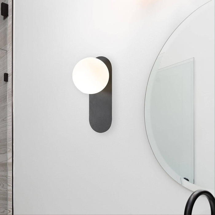 PING: Modern Minimalist Wall Light with Round Glass Diffusers (Available in Black, White & Satin Brass)