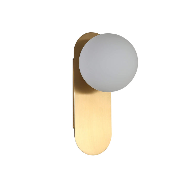 PING: Modern Minimalist Wall Light with Round Glass Diffusers (Available in Black, White & Satin Brass)