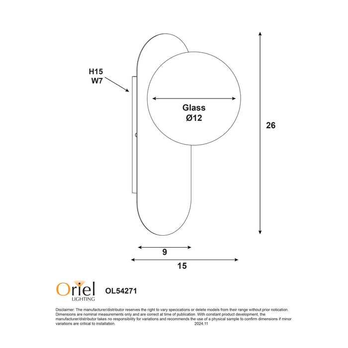 PING: Modern Minimalist Wall Light with Round Glass Diffusers (Available in Black, White & Satin Brass)