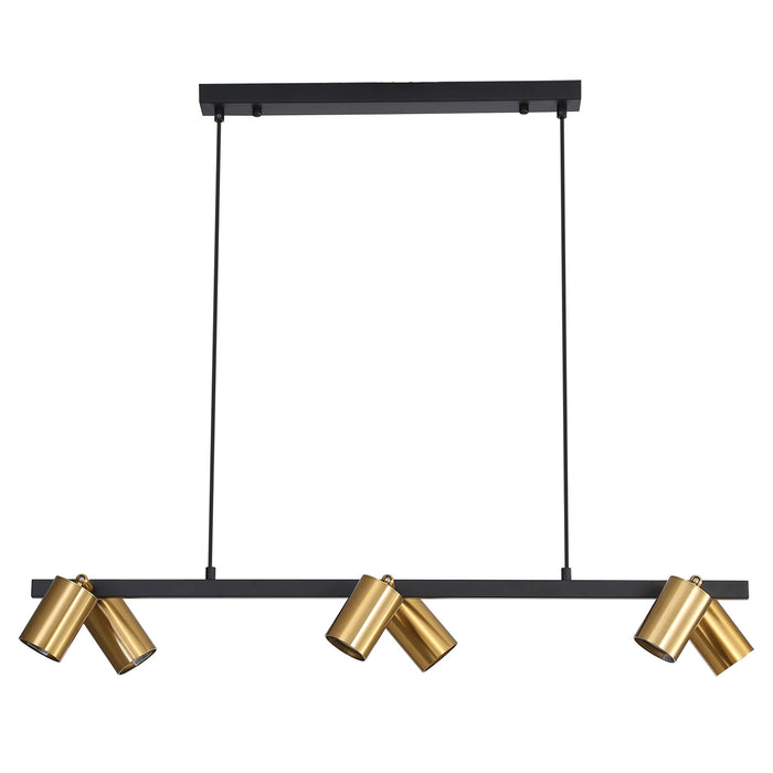 BRIDGE: Adjustable Spotlight Pendant (Available in Black and Satin Brass | 4 Light and 6 Light)