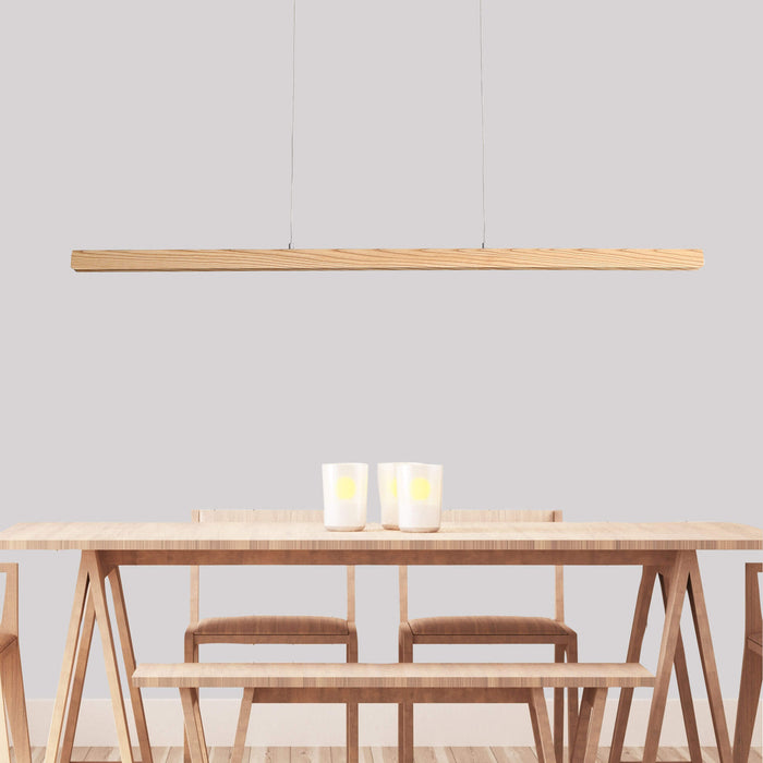 KERF.150: Ash Wood TriColour LED Linear Pendant Light