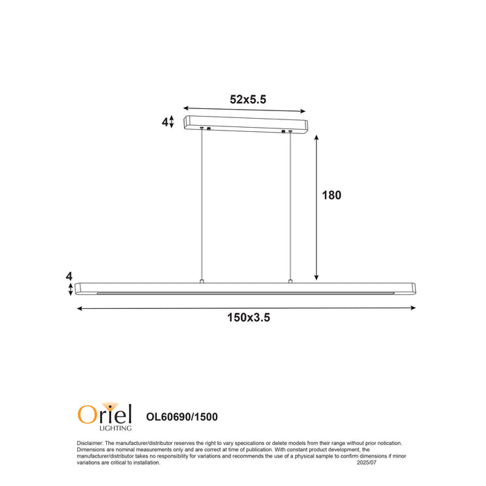 ALPHA.150: Ash Wood TriColour LED Linear Pendant