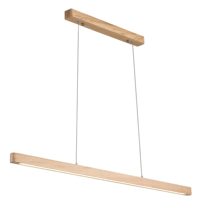 Oriel ALPHA.150: Ash Wood TriColour LED Linear Pendant
