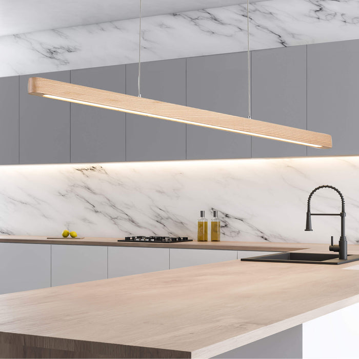 ALPHA.150: Ash Wood TriColour LED Linear Pendant