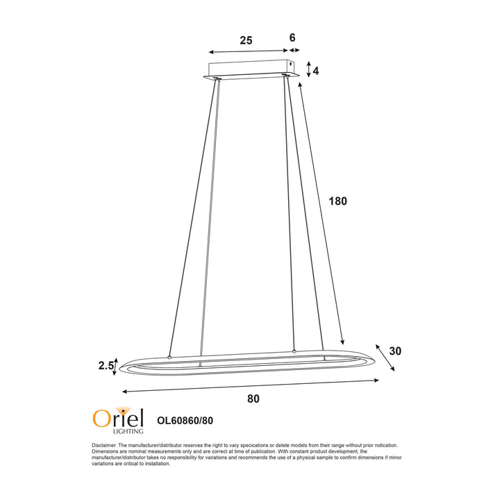 OVALE: CTS Dimmable LED Pendant (Available in Black & White)