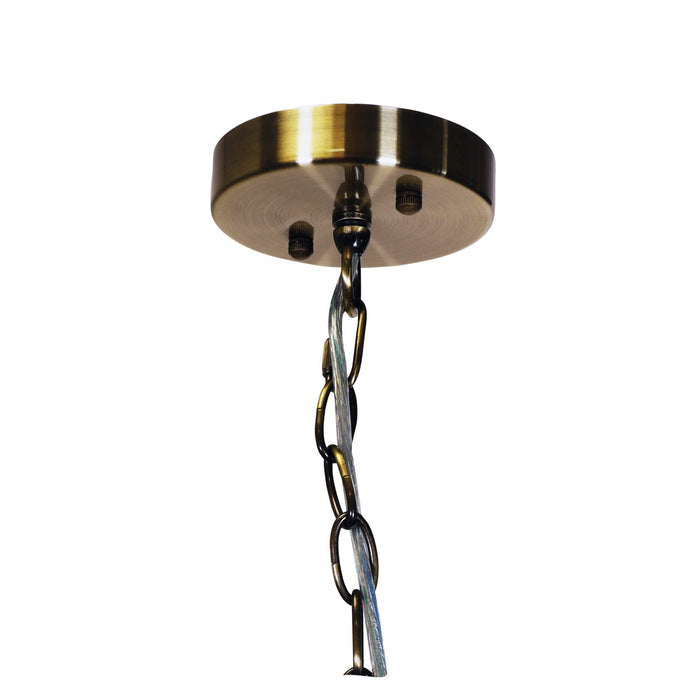 ROCHESTER: 5 Light Traditional Glass Pendant (Avail in Black & Antique Brass)