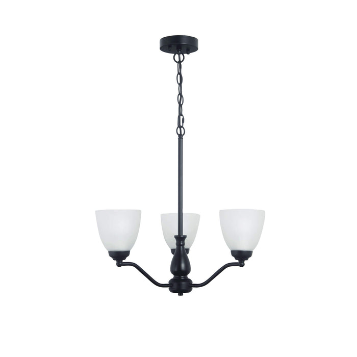 Oriel ROCHESTER: 3 Light Traditional Glass Pendant (Avail in Black & Antique Brass)
