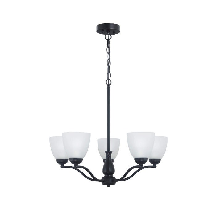 Oriel ROCHESTER: 5 Light Traditional Glass Pendant (Avail in Black & Antique Brass)