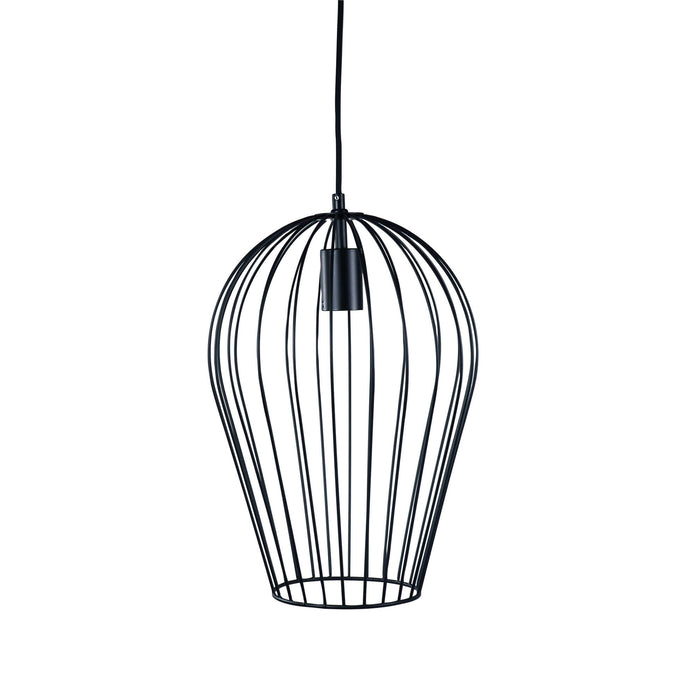 OLAM: 1 Light Black Caged Pendant Light