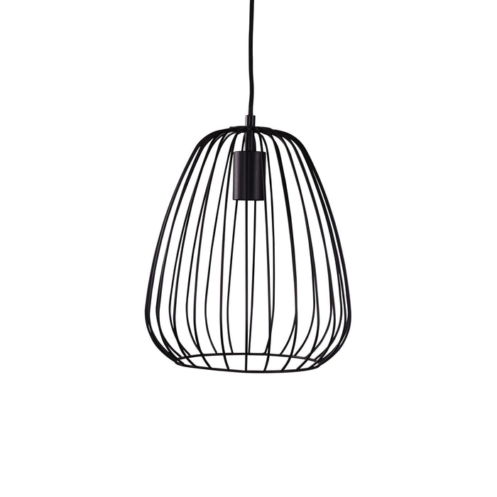 PERA: 1 Light Caged Pendant Light (Available in Black & White, Medium & Large)