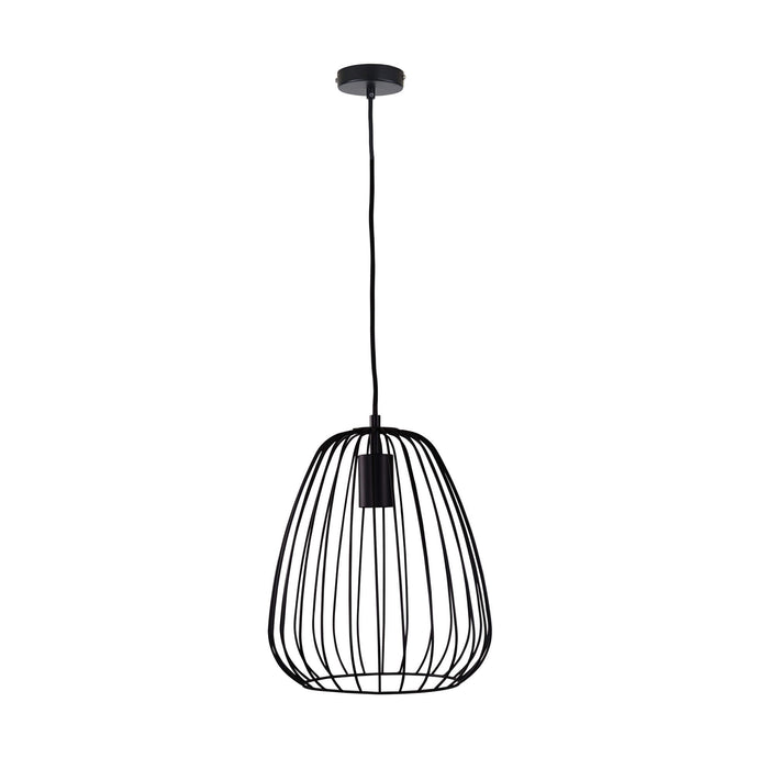 Oriel PERA: 1 Light Caged Pendant Light (Available in Black & White, Medium & Large