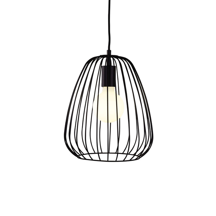 PERA: 1 Light Caged Pendant Light (Available in Black & White, Medium & Large)