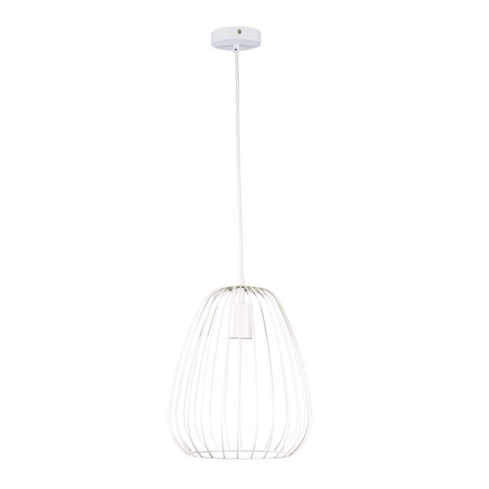 PERA: 1 Light Caged Pendant Light (Available in Black & White, Medium & Large)