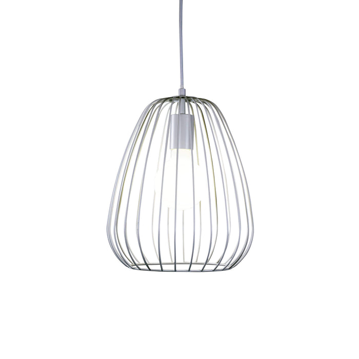 PERA: 1 Light Caged Pendant Light (Available in Black & White, Medium & Large)