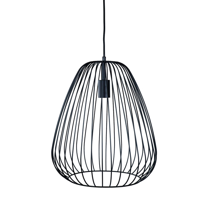 PERA: 1 Light Caged Pendant Light (Available in Black & White, Medium & Large)