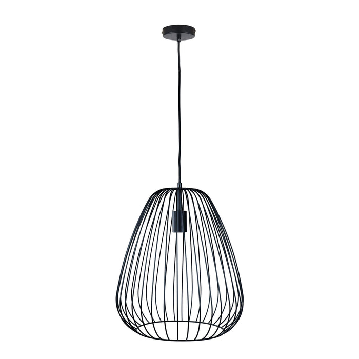 PERA: 1 Light Caged Pendant Light (Available in Black & White, Medium & Large)