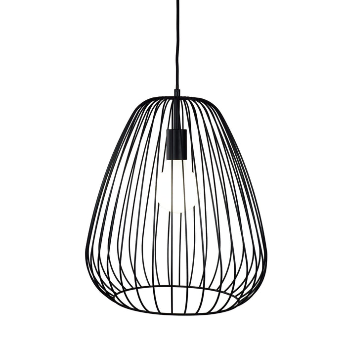 PERA: 1 Light Caged Pendant Light (Available in Black & White, Medium & Large)