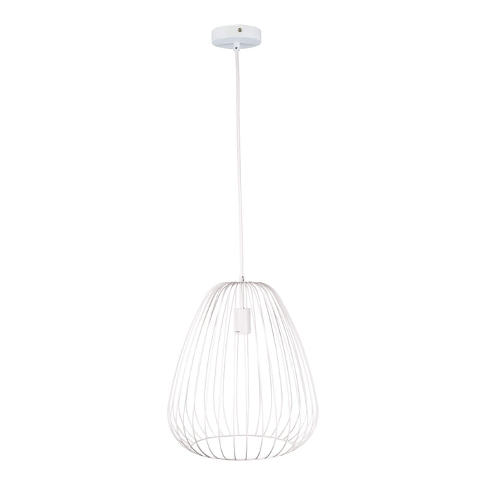 PERA: 1 Light Caged Pendant Light (Available in Black & White, Medium & Large)