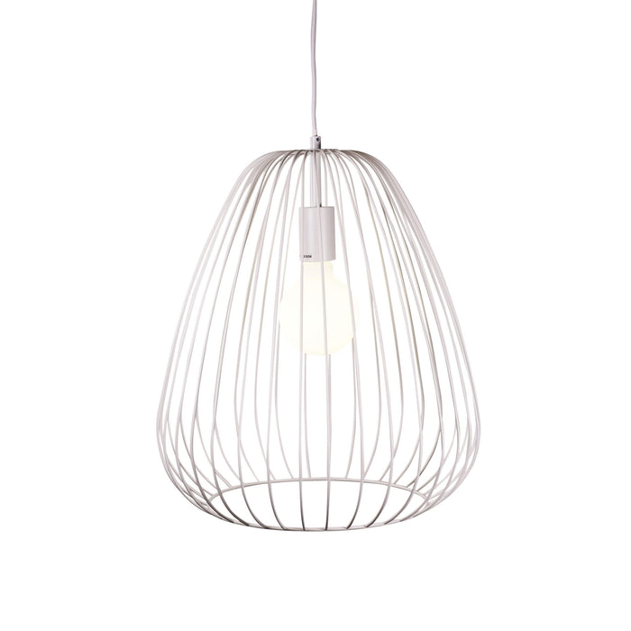 PERA: 1 Light Caged Pendant Light (Available in Black & White, Medium & Large)