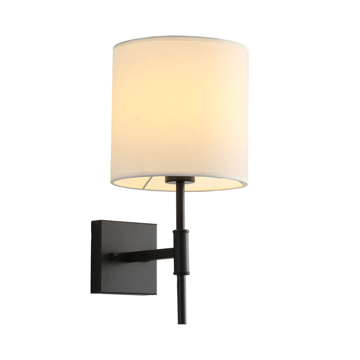 BELLA: Wall Sconce with Fabric Shade (Available in Bronze, Black & Satin Brass)