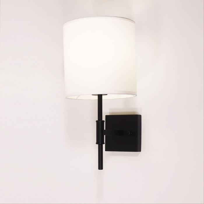 BELLA: Wall Sconce with Fabric Shade (Available in Bronze, Black & Satin Brass)